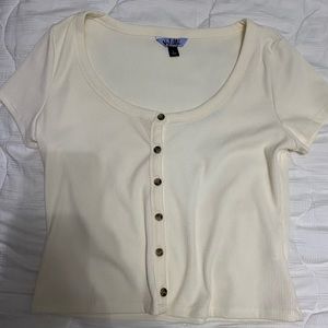 cream crop top (size L)